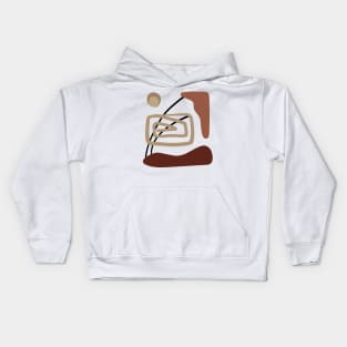 Minimal Modern  Abstract Shapes  Warm Tones  Design Kids Hoodie